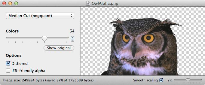 87% smaller image, YA RLY! Screenshot